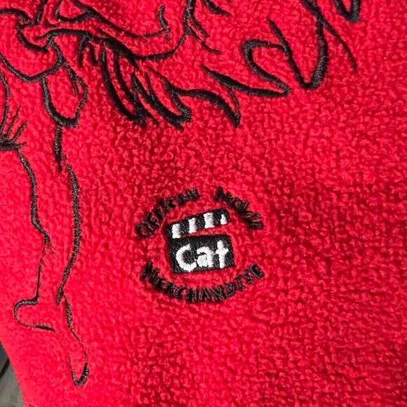 Cat and the Hat Fleece Pullover Sweater Embroidered Thing 1 and 2 Red Size Large - Picture 7 of 8